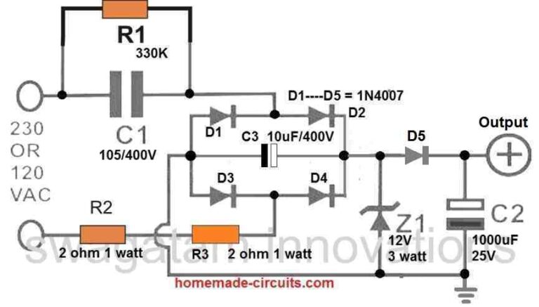 4 Simple Transformerless Power Supply Circuits Explained – Homemade ...