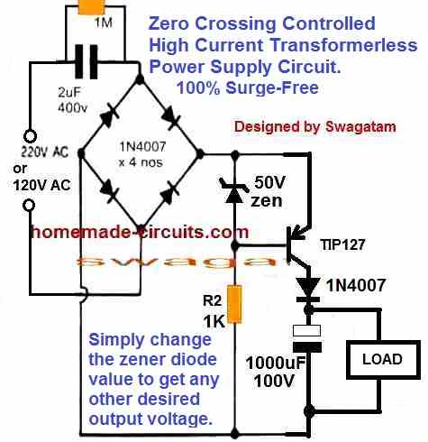 4 Simple Transformerless Power Supply Circuits Explained