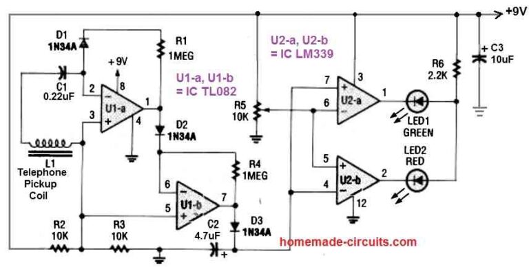 Extremely Low Frequency (ELF) Radiation Monitor Circuit - Homemade ...