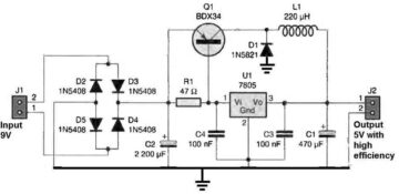 IC 7805 Switching Regulator Circuit – Homemade Circuit Projects