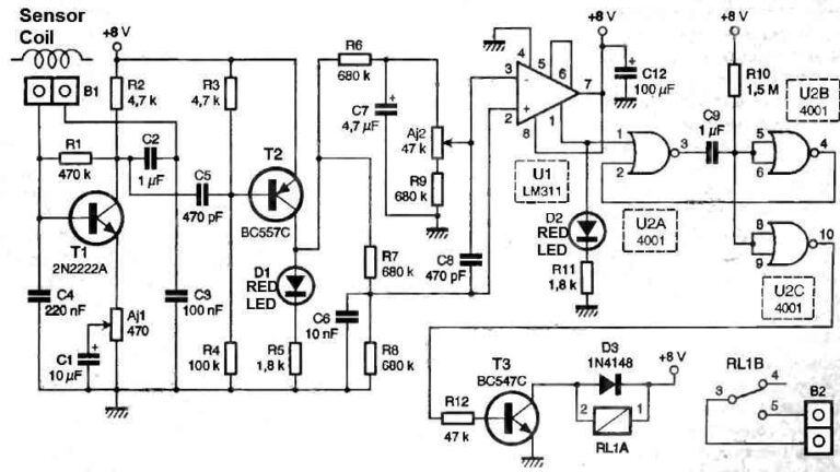 Vehicle Body Metal Detector Circuit Homemade Circuit Projects