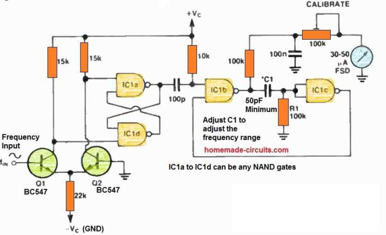 Simple Frequency Meter Circuits – Analogue Designs – Homemade Circuit ...