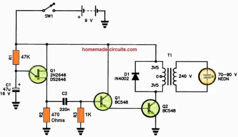 Neon Tube Driver Circuit – Homemade Circuit Projects