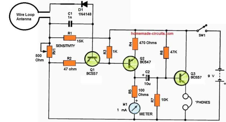 Anti Spy RF Detector Circuit – Wireless Bug Detector – Homemade Circuit ...