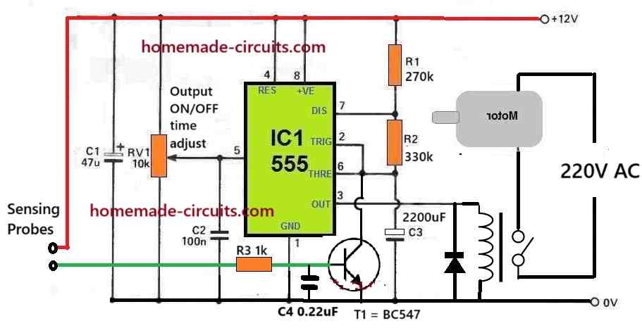 Pump Motor Timer Circuit with Dry Run Protection