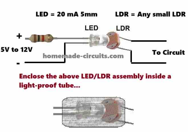 how to make an LED LDR opto-coupler