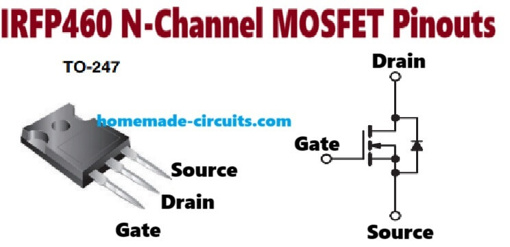 MOSFET IRFP460 pinout